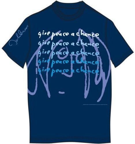 Skjorte John Lennon Skjorte Give Peace A Chance Navy Blue XL