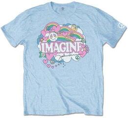 T-Shirt John Lennon T-Shirt Rainbows Love & Peace Light Blue XL