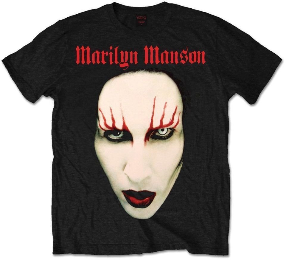 T-shirt Marilyn Manson T-shirt Unisex Red Lips Black L