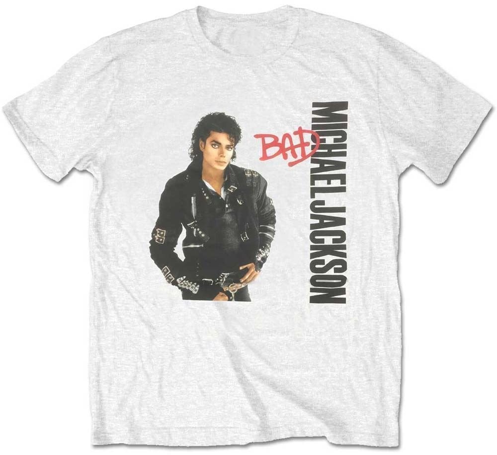 T-shirt Michael Jackson T-shirt Bad JH White L