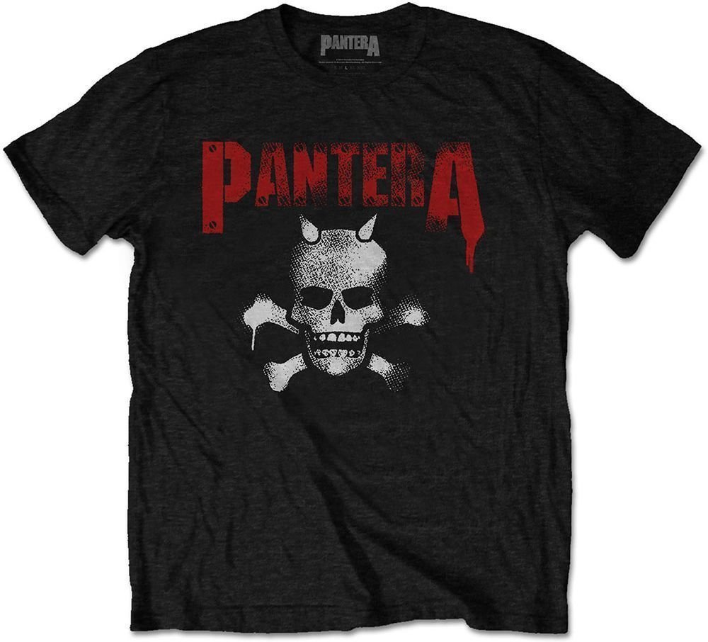 Shirt Pantera Shirt Horned Skull Stencil Unisex Black L