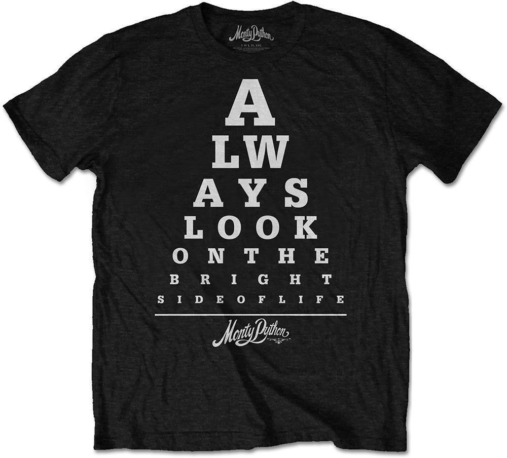 T-Shirt Monty Python T-Shirt Unisex Bright Side Eye Test Black 2XL