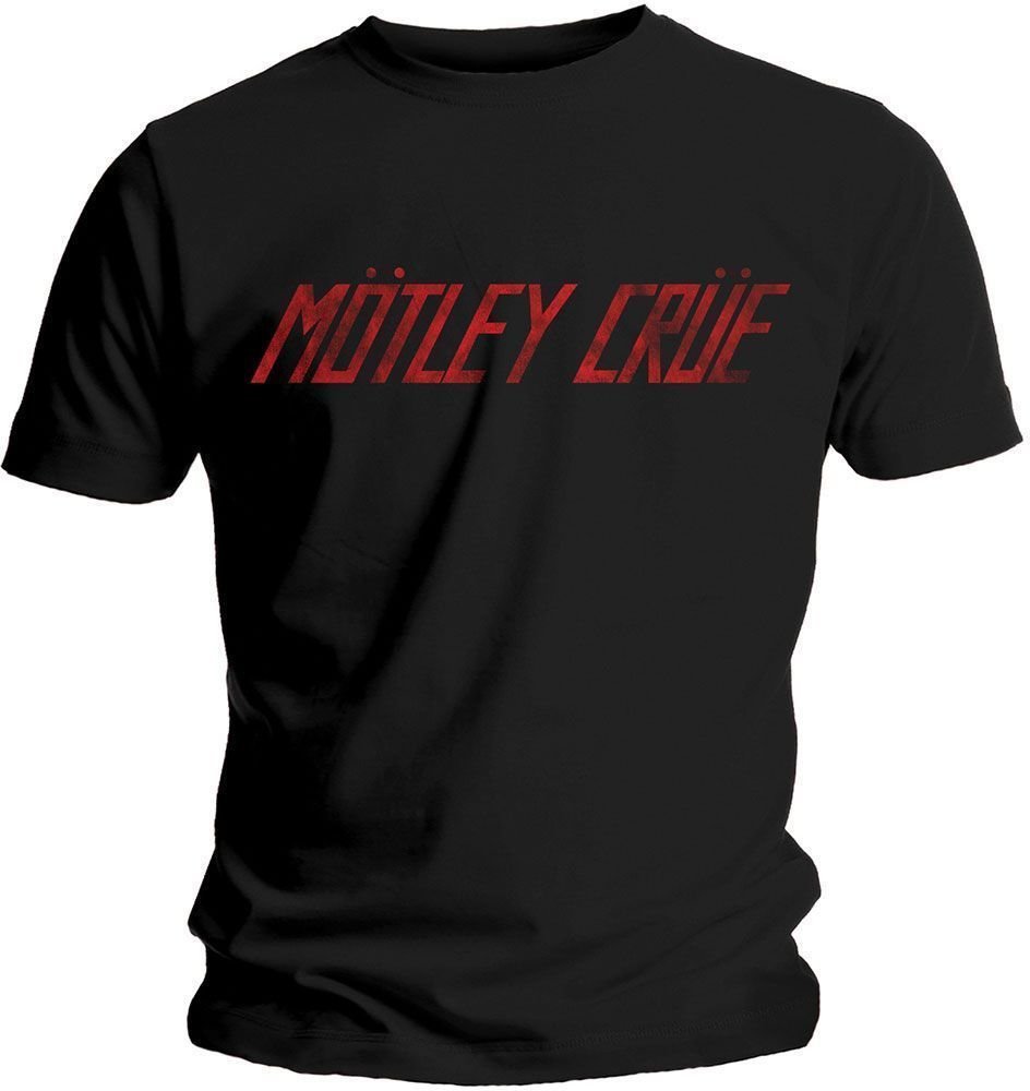 T-Shirt Motley Crue T-Shirt Unisex Distressed Logo Black L