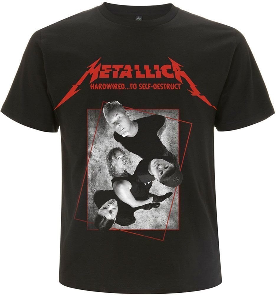 Skjorte Metallica Skjorte Hardwired Band Concrete Unisex Sort 2XL