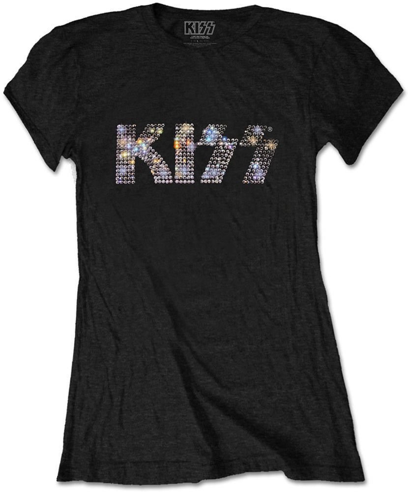Shirt Kiss Shirt Logo (Diamante) Dames Zwart L