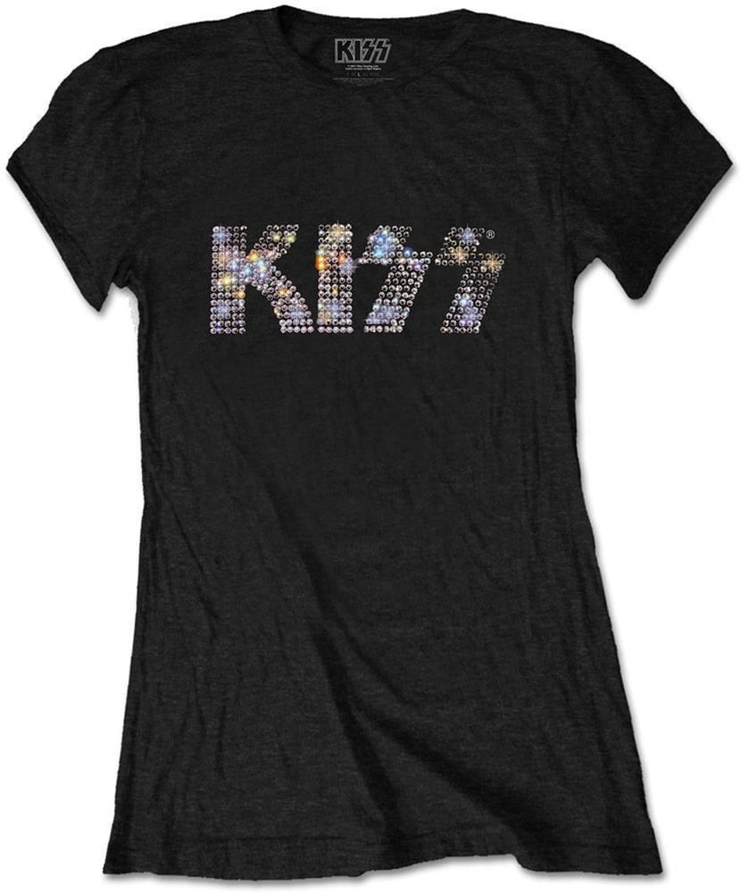 T-shirt Kiss Logo Womens Black L T-shirt