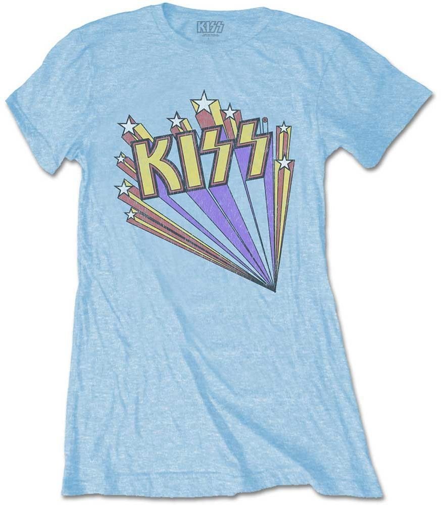 T-Shirt Kiss T-Shirt Stars Damen Blue L