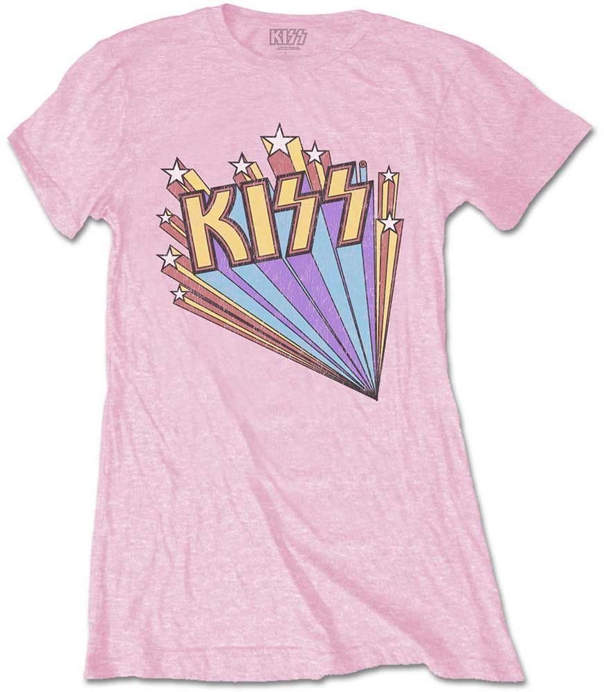T-Shirt Kiss T-Shirt Stars Damen Pink L