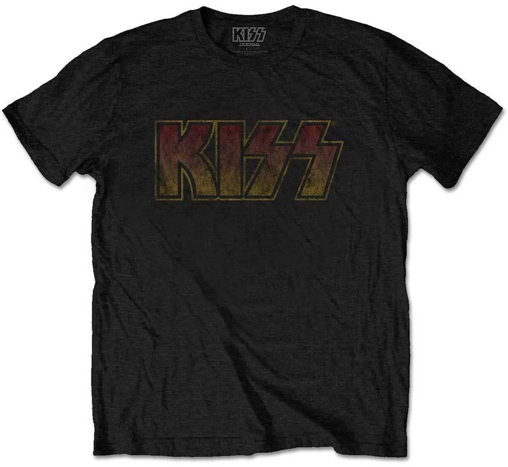 T-Shirt Kiss T-Shirt Vintage Classic Logo Black L