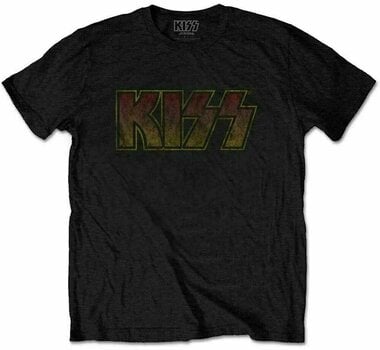 T-Shirt Kiss T-Shirt Vintage Classic Logo Black L - 1