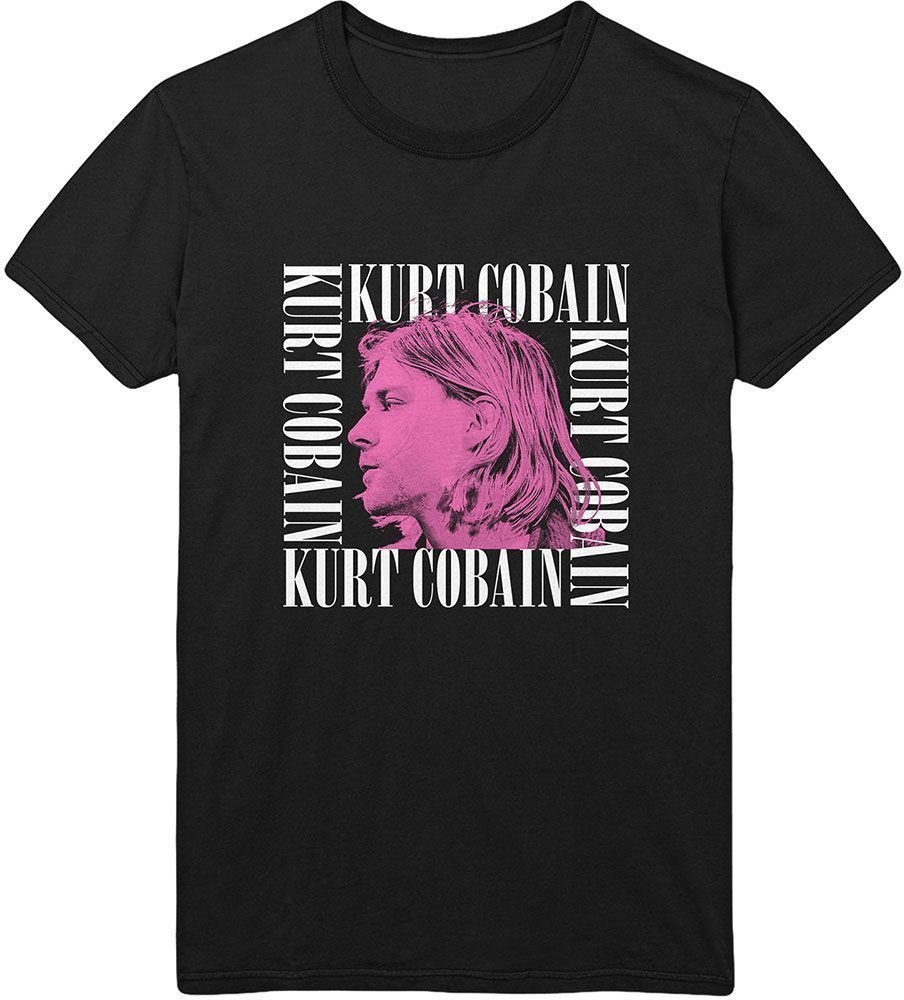Shirt Kurt Cobain Shirt Head Shot Unisex Zwart L