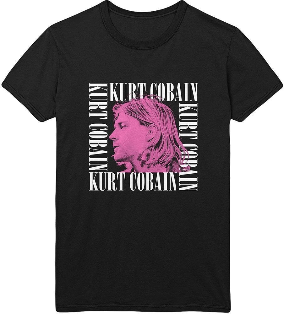 Skjorte Kurt Cobain Skjorte Head Shot Unisex Sort XL
