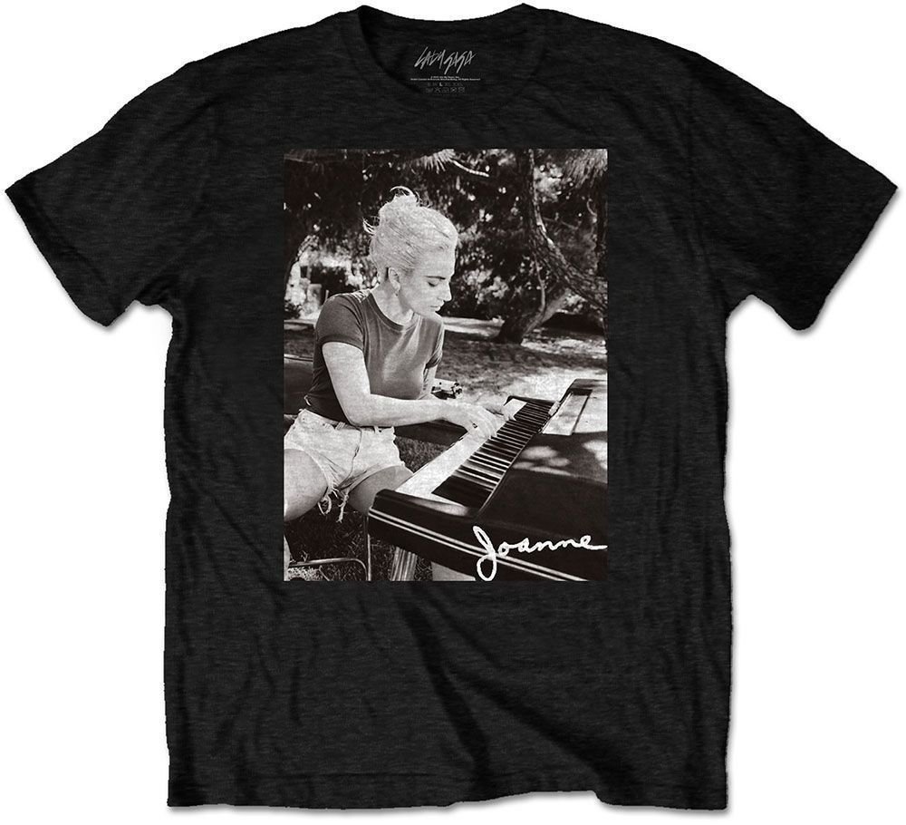 T-Shirt Lady Gaga T-Shirt Joanne Piano Black L