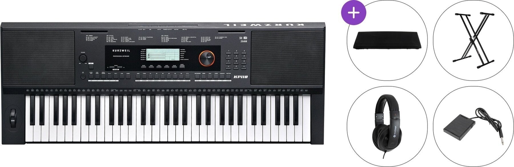 Keyboard z dinamiko Kurzweil KP110 Standard SET Keyboard z dinamiko Black