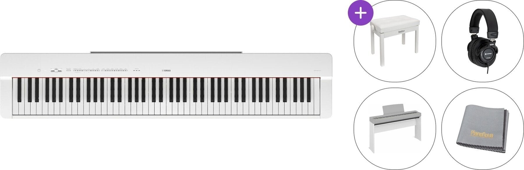 Digitální stage piano Yamaha P-225WH Standard SET Digitální stage piano White