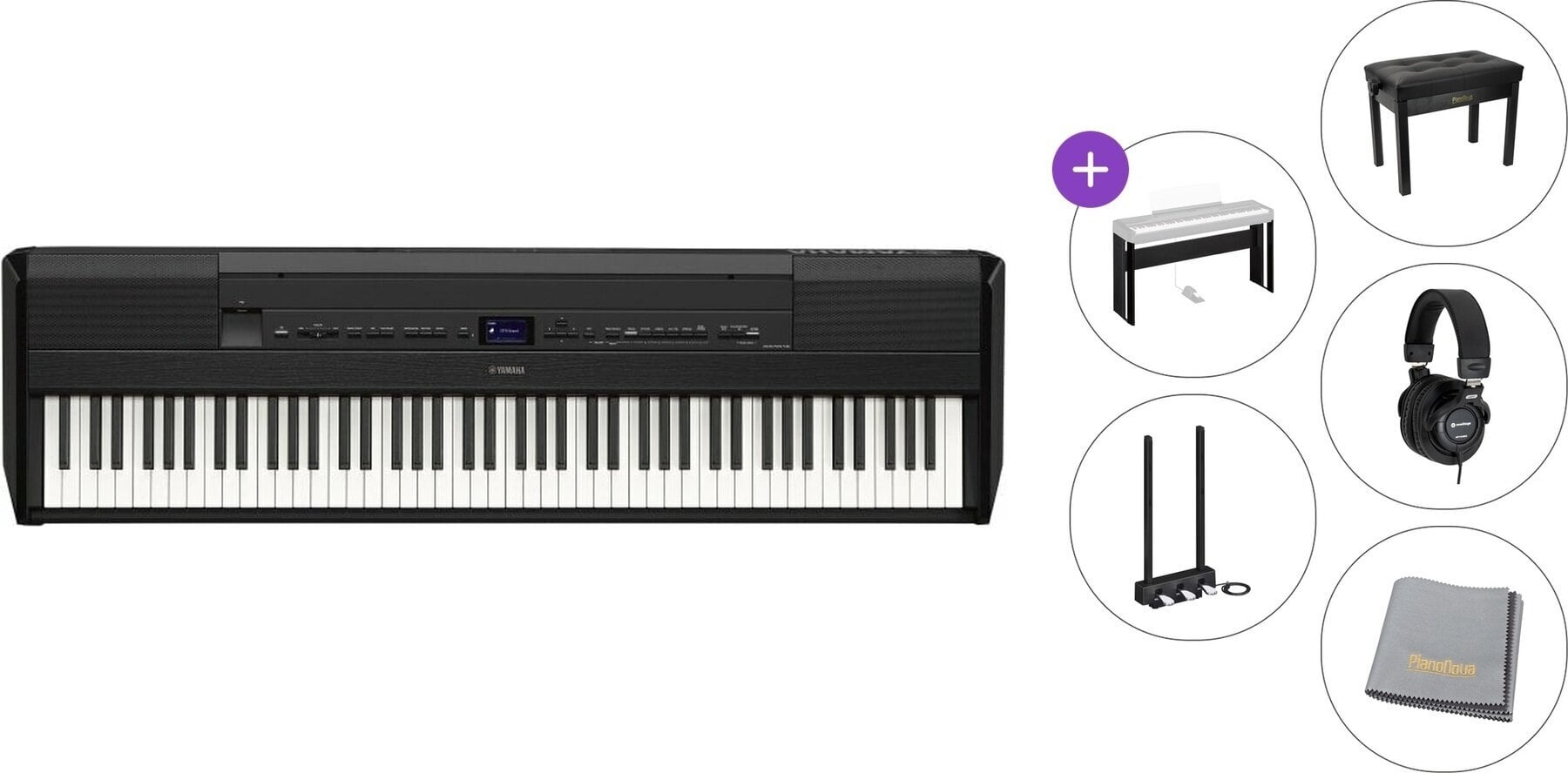 Digitální stage piano Yamaha P-525B Premium SET Digitální stage piano Black