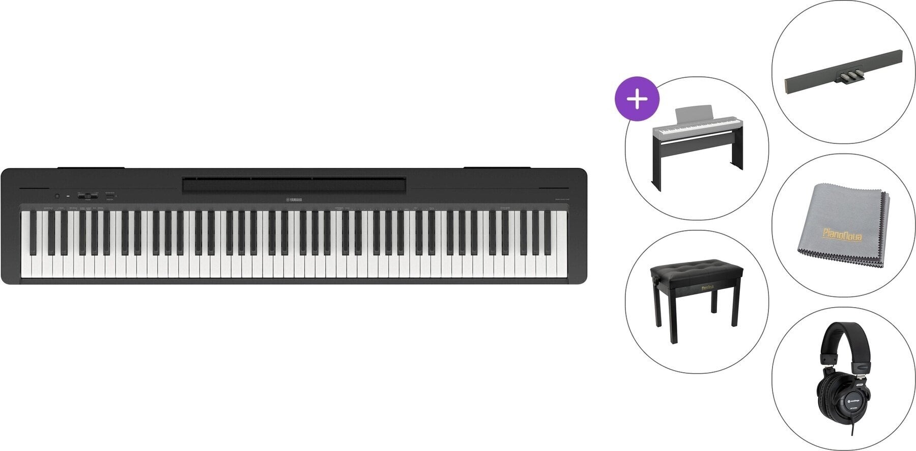 Digitalni stage piano Yamaha P-145 B BT Premium SET Digitalni stage piano Black