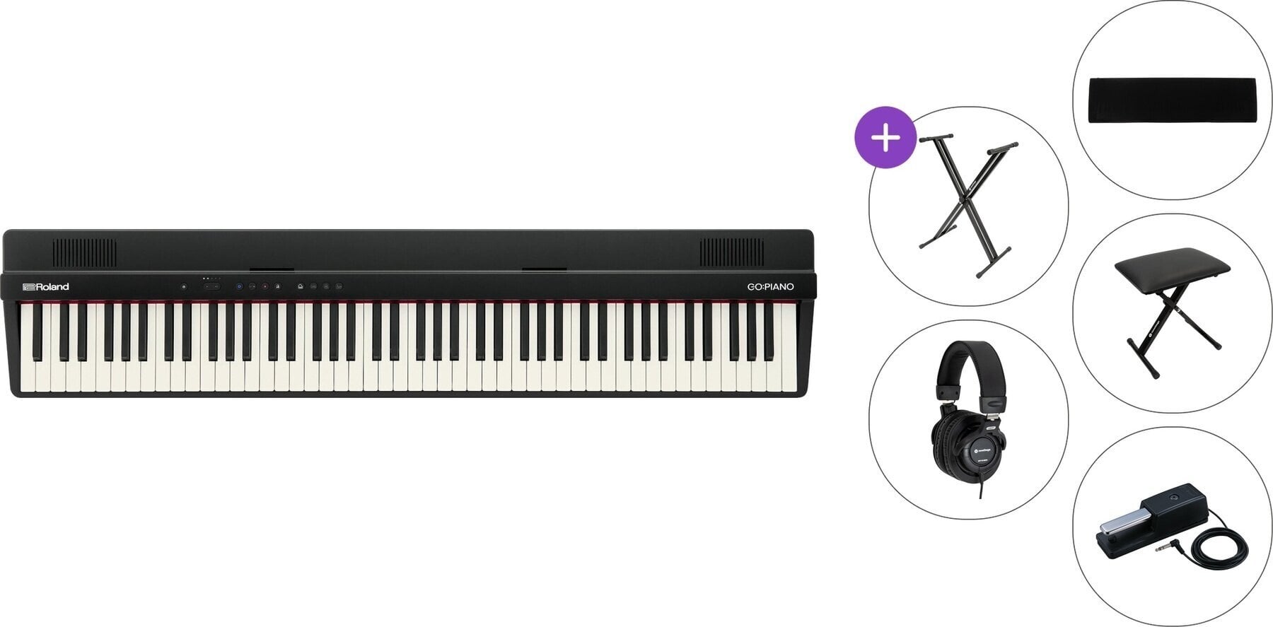 Digitální stage piano Roland GO:PIANO88 PX Standard SET Digitální stage piano Black