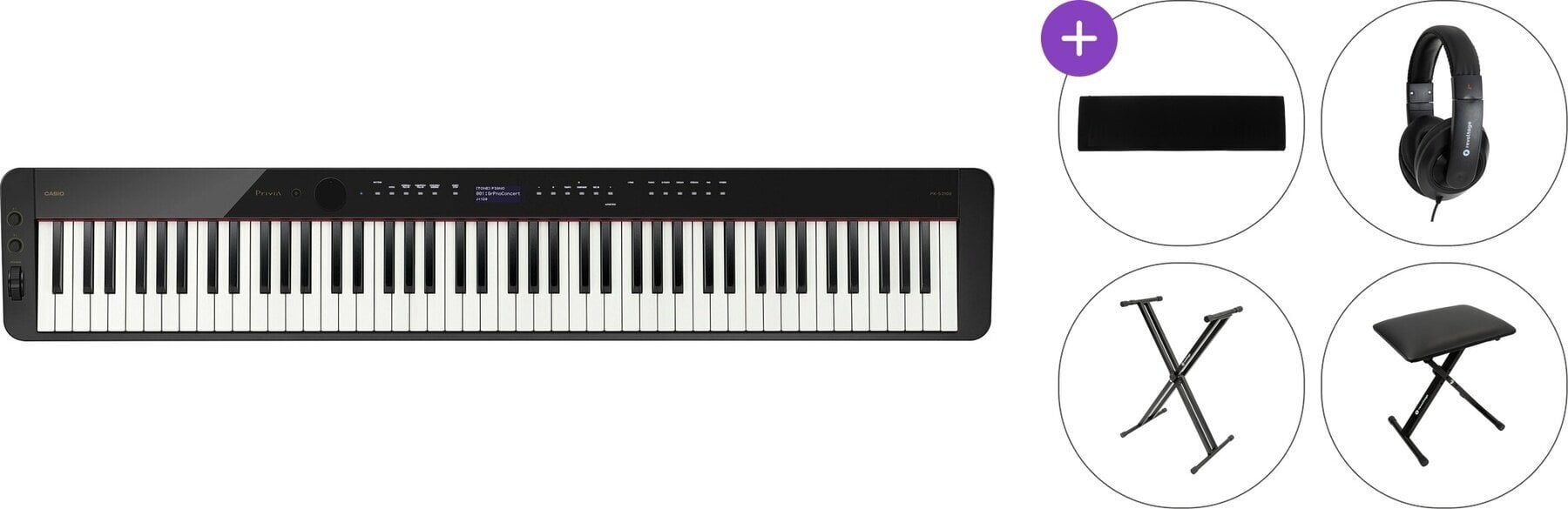 Piano de escenario digital Casio PX-S3100 BK Privia Standard SET Piano de escenario digital Black