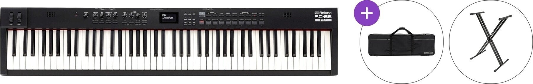 Digitalni stage piano Roland RD-88 EX Basic SET Digitalni stage piano Black