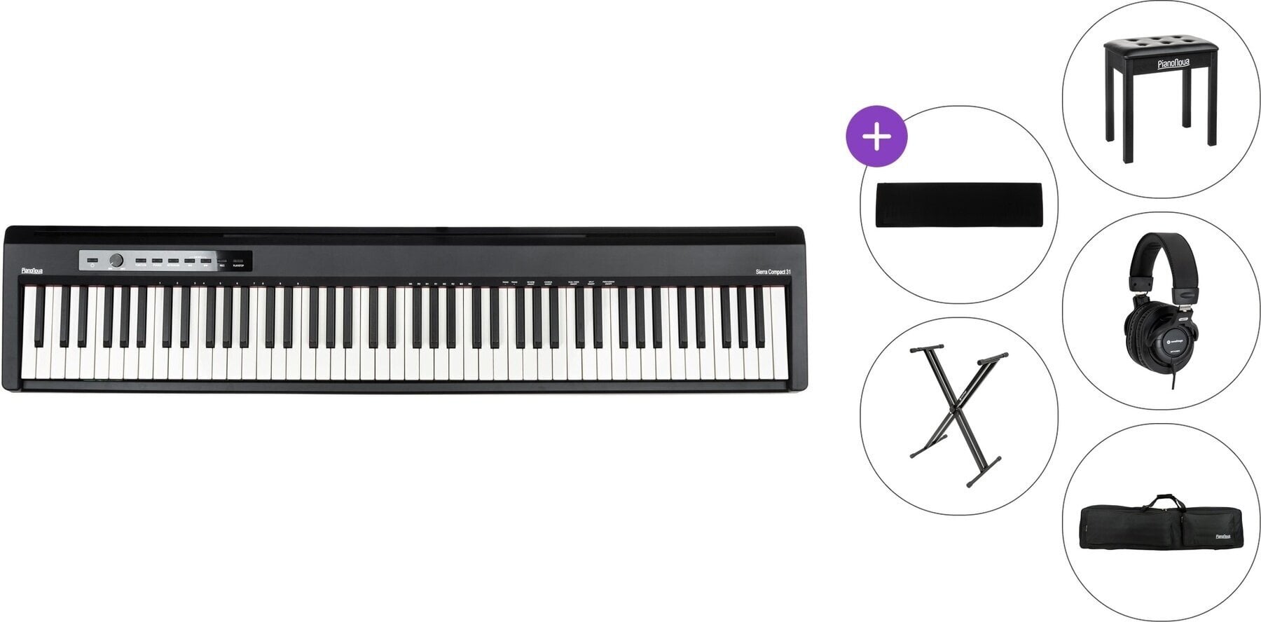 Digitální stage piano Pianonova Sierra Compact 31 Premium SET Digitální stage piano