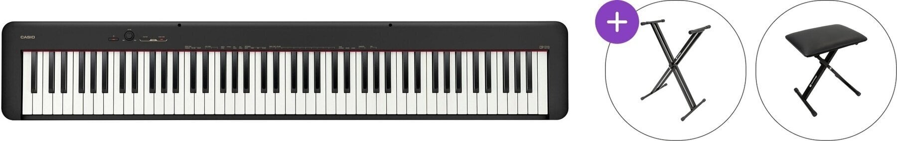 Digitaalne lavaklaver Casio CDP-S110 BK Basic SET Digitaalne lavaklaver Black