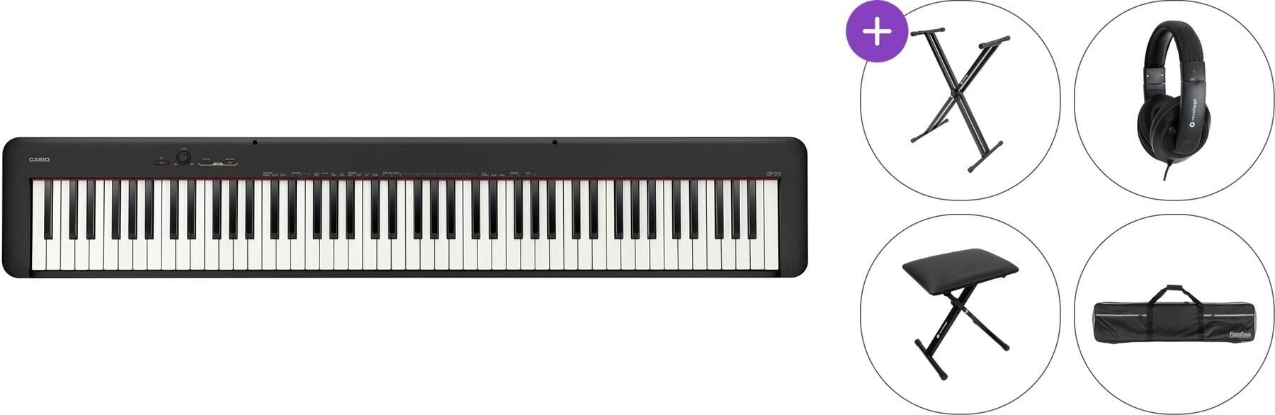 Digitalt scenepiano Casio CDP-S110 BK Standard SET Digitalt scenepiano Black
