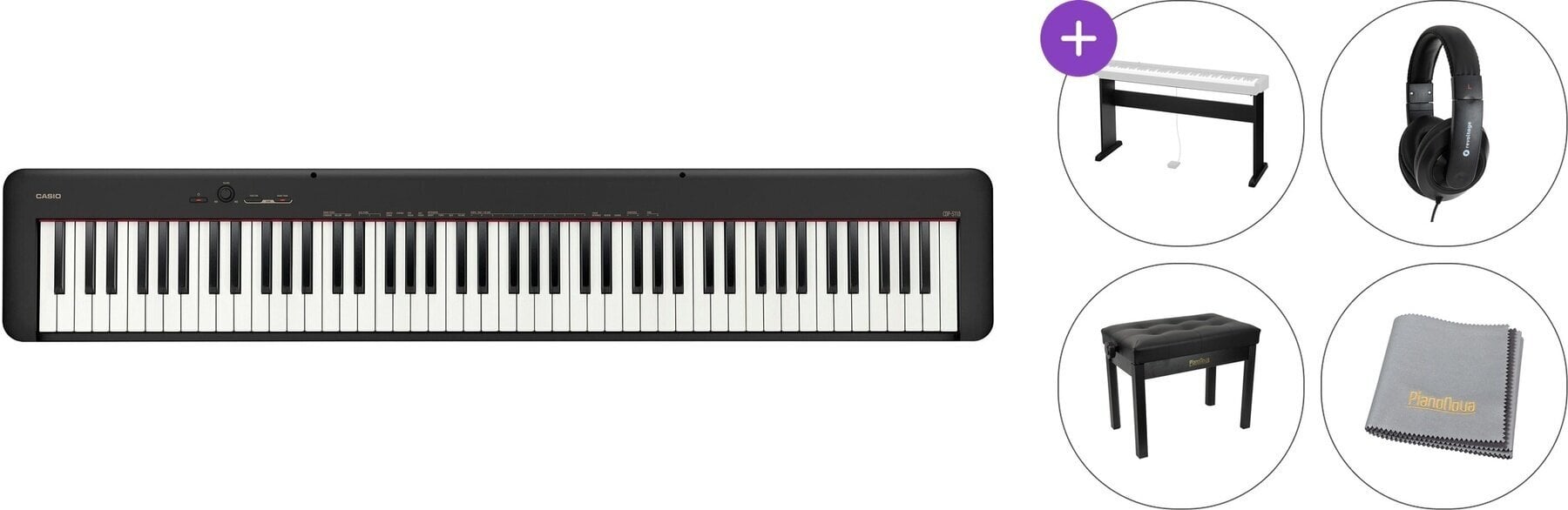 Digitaalne lavaklaver Casio CDP-S110 BK Premium SET Digitaalne lavaklaver Black