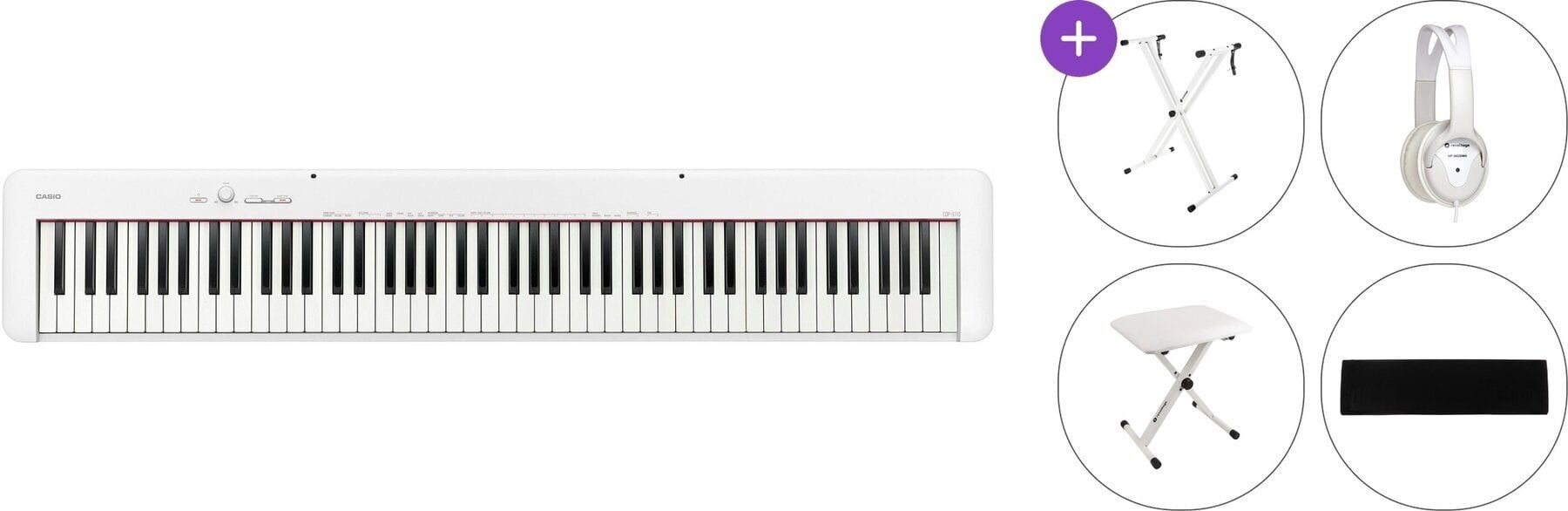 Digitaalne lavaklaver Casio CDP-S110 WH Standard SET Digitaalne lavaklaver White