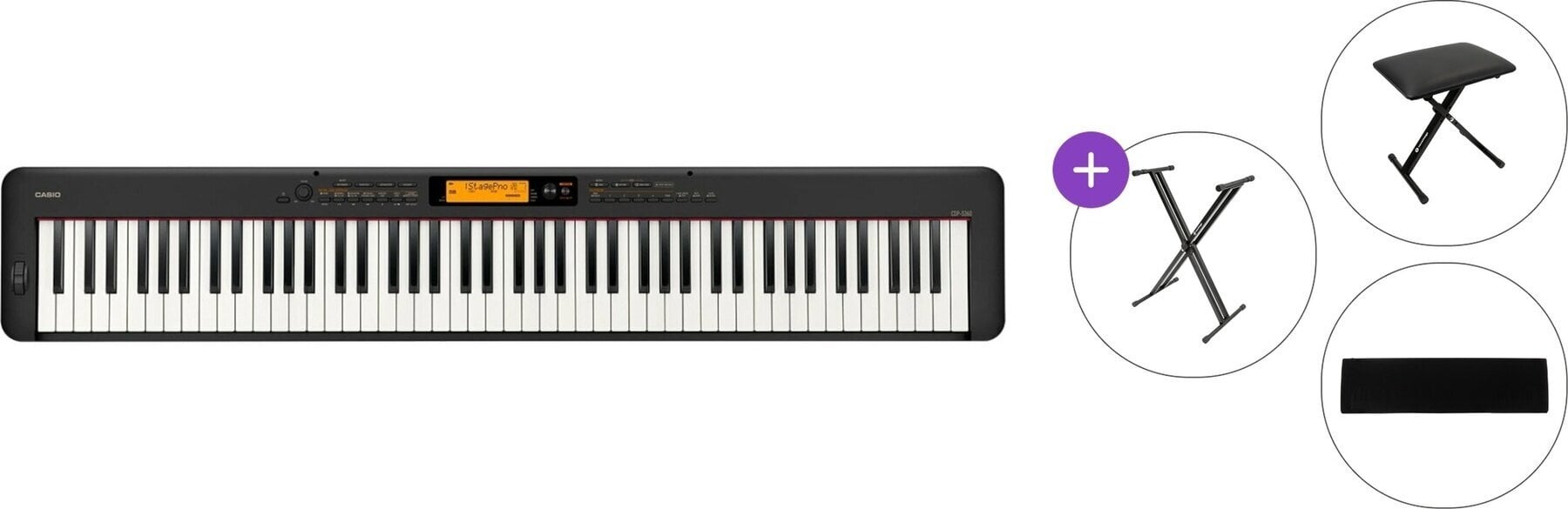 Digital Stage Piano Casio CDP-S360 BK Basic SET Digital Stage Piano Black