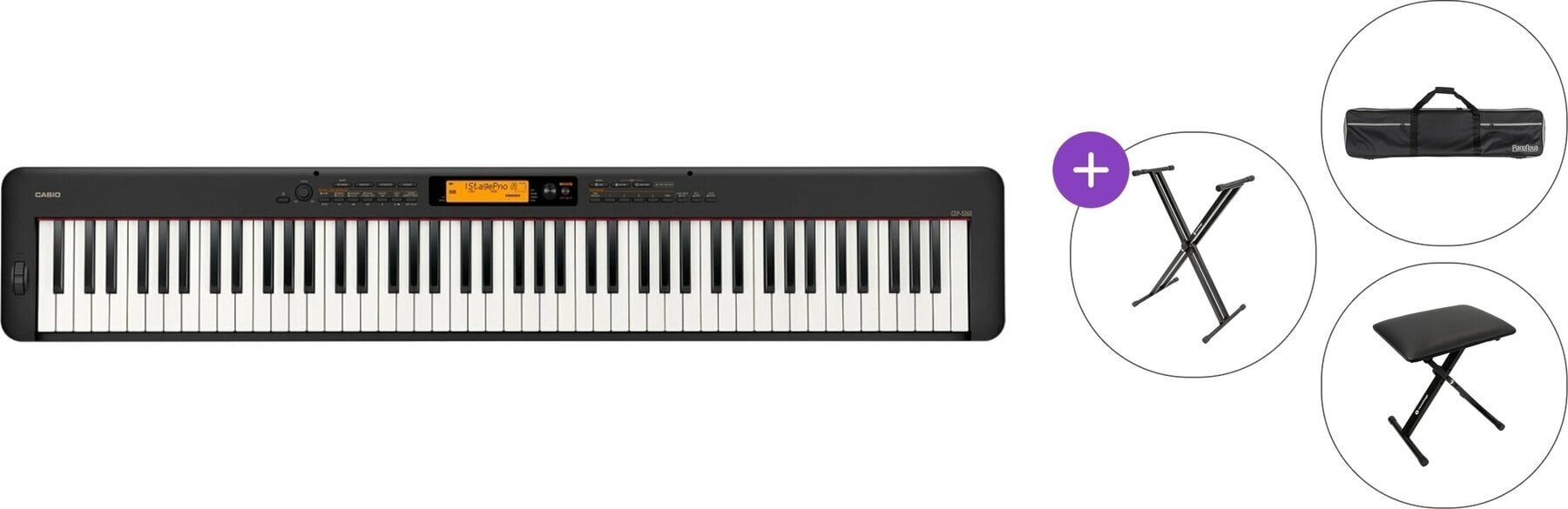 Digital Stage Piano Casio CDP-S360 BK Standard SET Digital Stage Piano Black