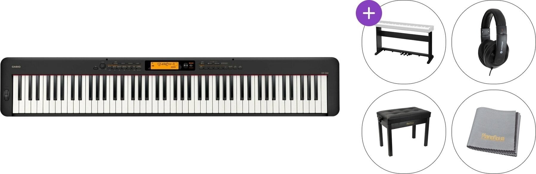 Digitaalne lavaklaver Casio CDP-S360 BK Premium SET Digitaalne lavaklaver Black
