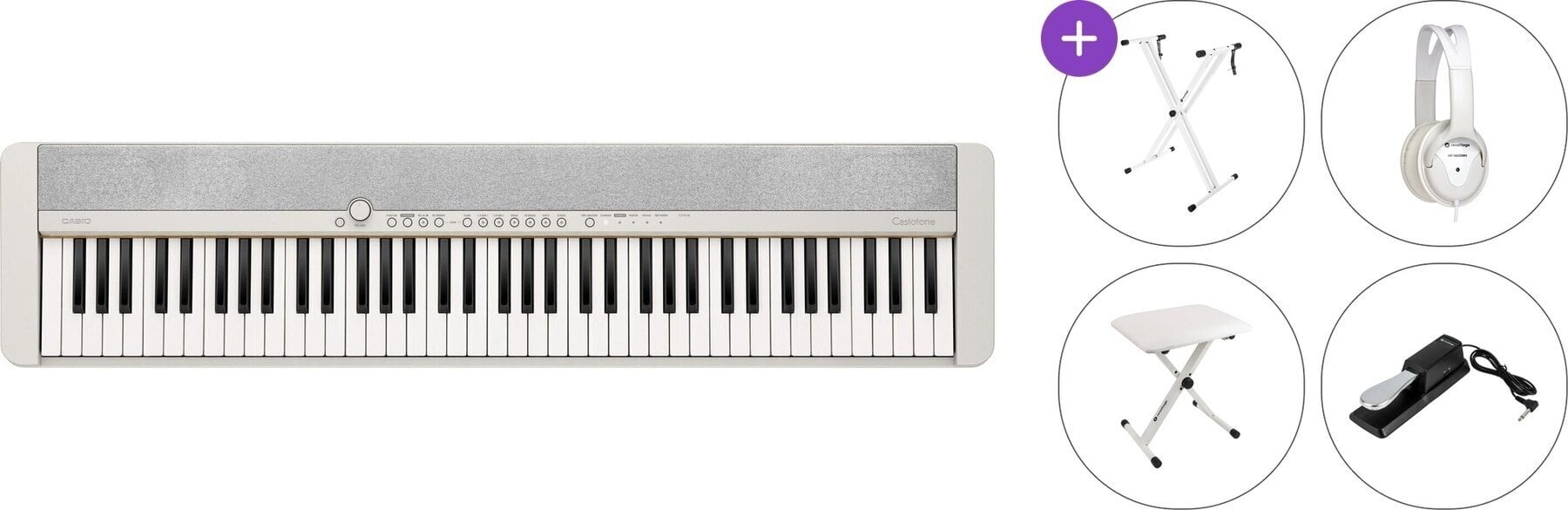 Piano de escenario digital Casio CT S1-76 Standard SET Piano de escenario digital White