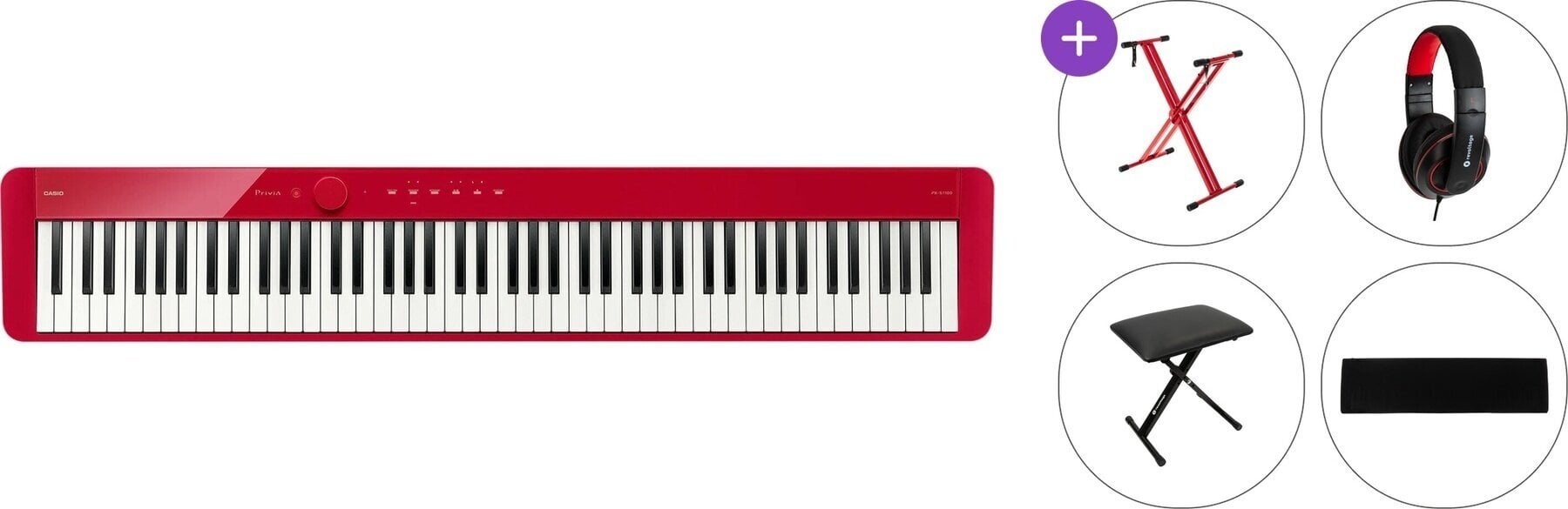 Pian de scenă digital Casio PX S1100 Standard SET Pian de scenă digital Red