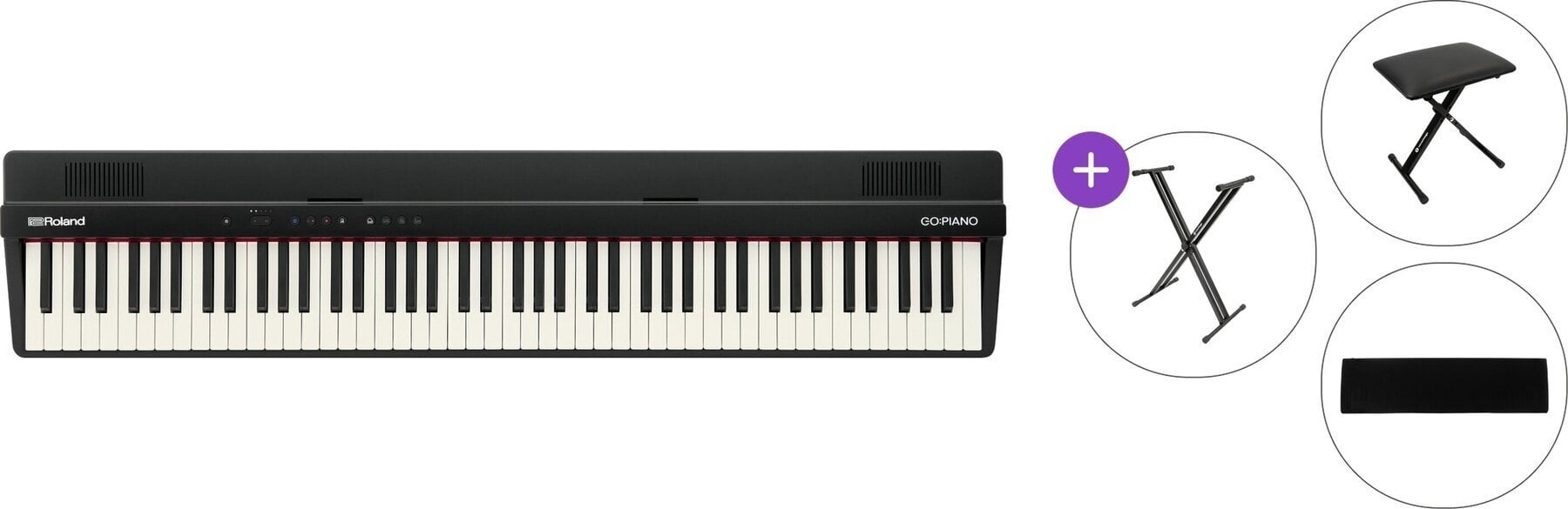 Digitaalne lavaklaver Roland GO:PIANO88 PX Basic SET Digitaalne lavaklaver Black