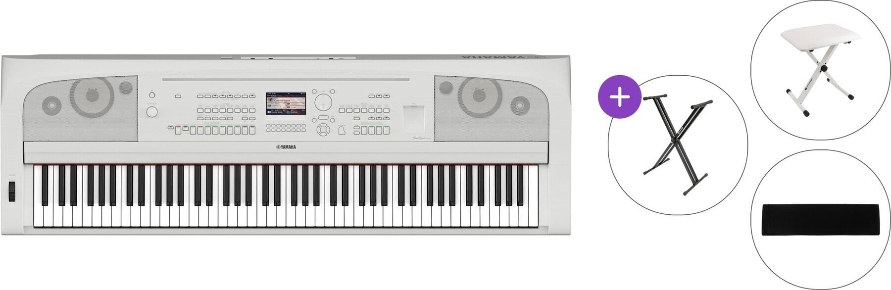 Digital Stage Piano Yamaha DGX 670 W Basic SET Digital Stage Piano White