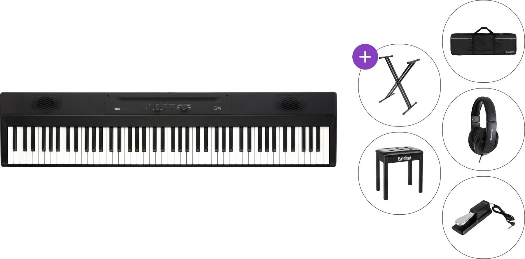 Digitalt scenepiano Korg Liano Premium SET Digitalt scenepiano Black