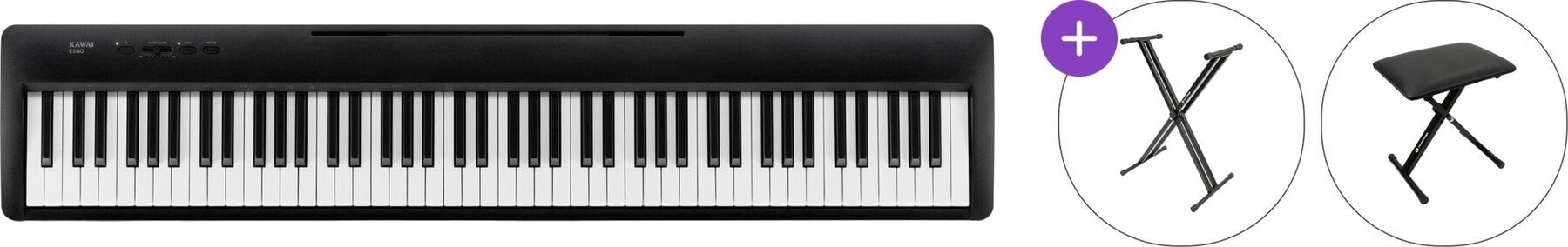 Digitaalne lavaklaver Kawai ES60B Basic SET Digitaalne lavaklaver Black