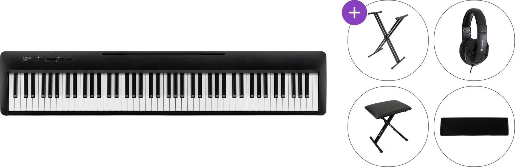 Digitaal stagepiano Kawai ES60B Standard SET Digitaal stagepiano Black