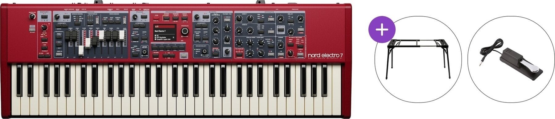 Cyfrowe stage pianino NORD Electro 7 61 Basic SET Cyfrowe stage pianino Red