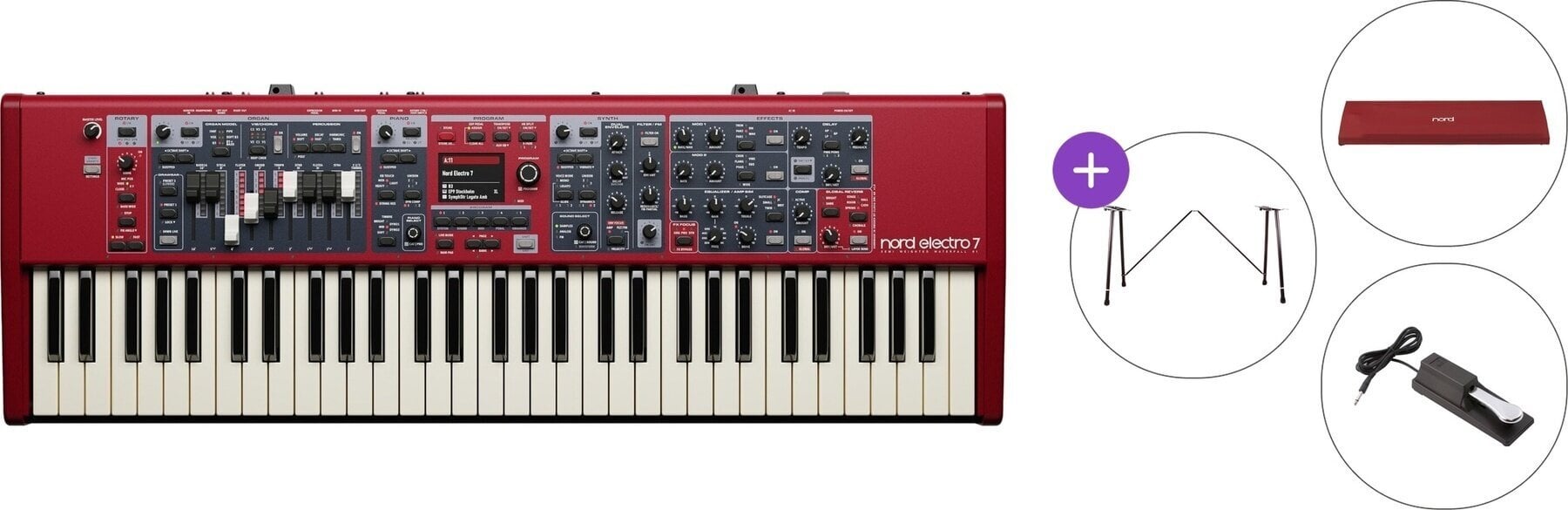 Cyfrowe stage pianino NORD Electro 7 61 Standard SET Cyfrowe stage pianino Red