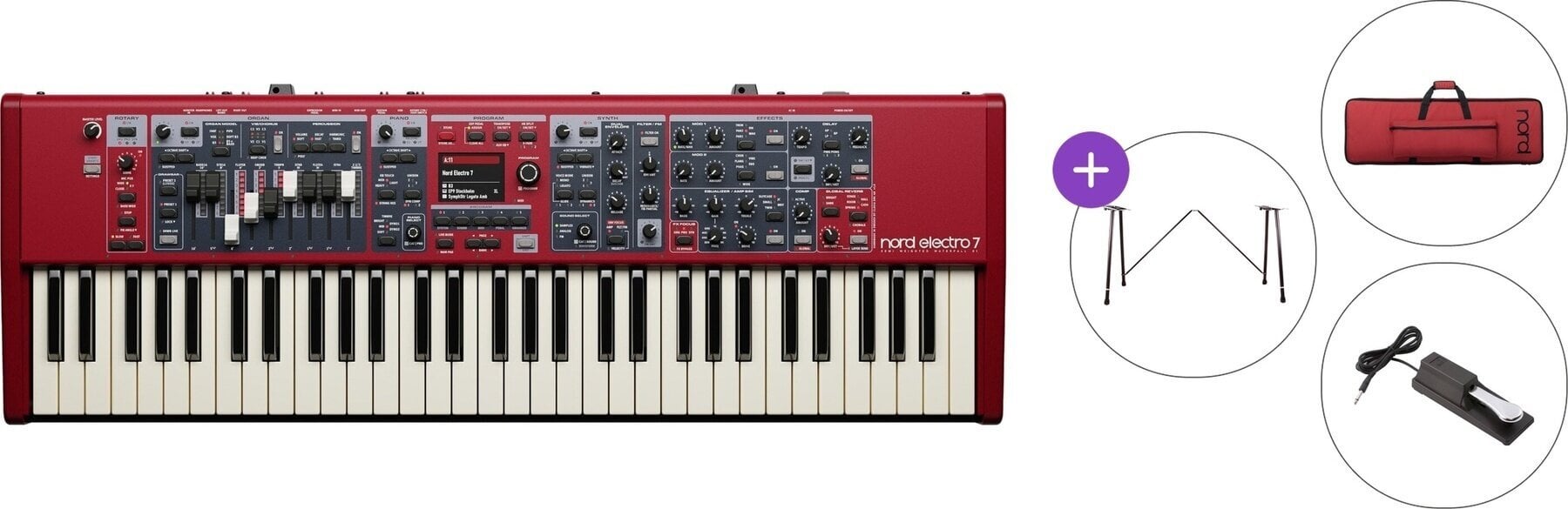 Cyfrowe stage pianino NORD Electro 7 61 Premium SET Cyfrowe stage pianino Red