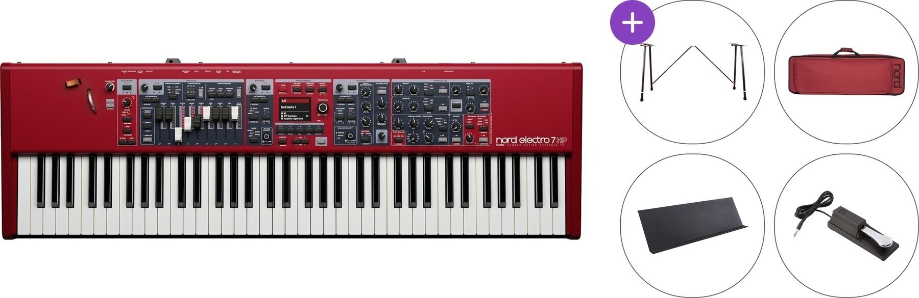 Digital Stage Piano NORD Electro 7 HP Premium SET Digital Stage Piano Red