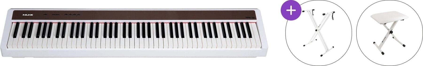 Digital Stage Piano Nux NPK-10 Basic SET Digital Stage Piano White
