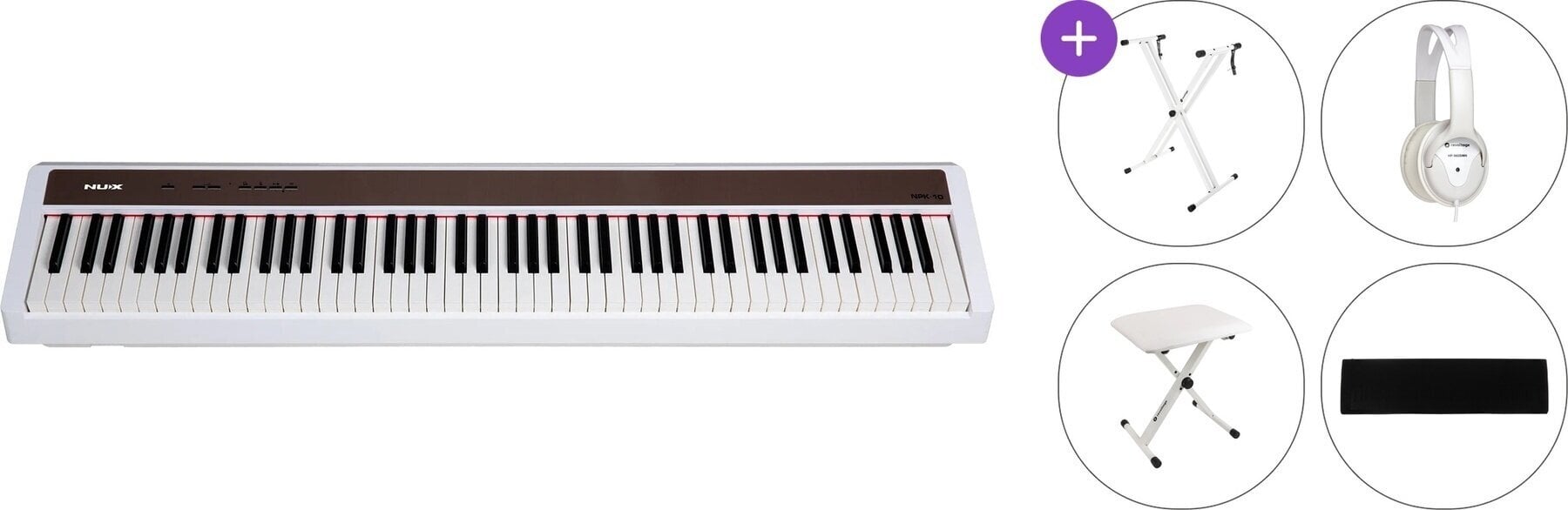 Digital Stage Piano Nux NPK-10 Standard SET Digital Stage Piano White