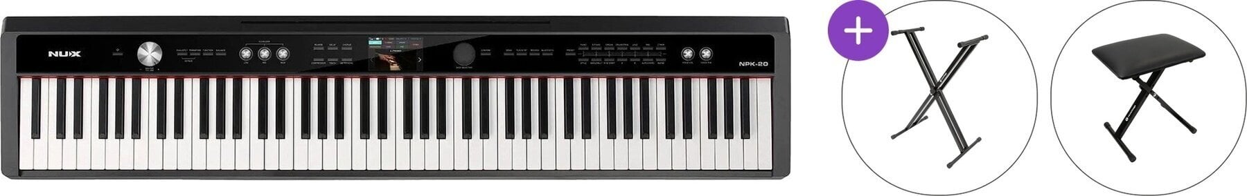 Digitralni koncertni pianino Nux NPK-20 Basic SET Digitralni koncertni pianino Black
