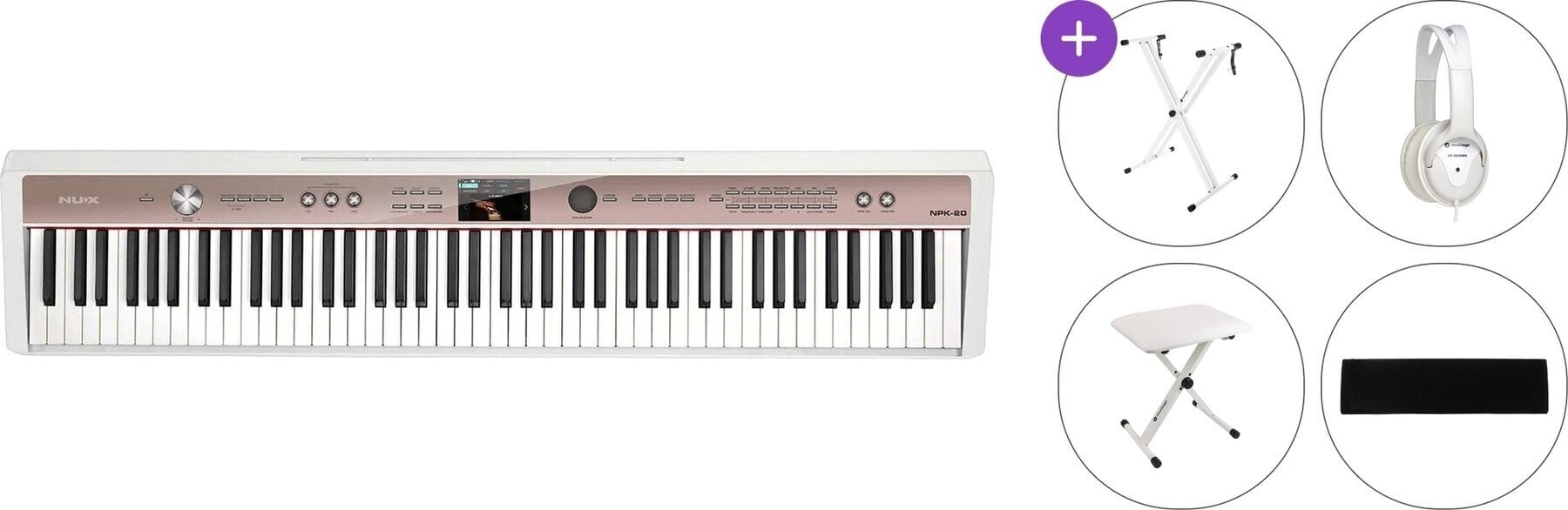 Digital Stage Piano Nux NPK-20 Standard SET Digital Stage Piano White