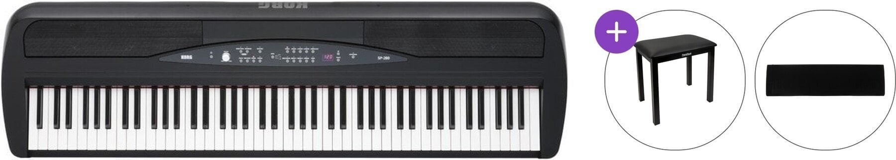 Digitalni stage piano Korg SP-280 BK Standard SET Digitalni stage piano Black