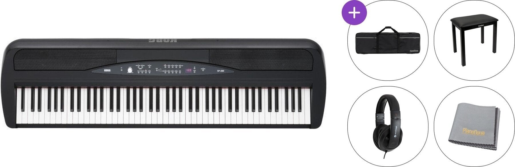 Digitální stage piano Korg SP-280 BK Premium SET Digitální stage piano Black