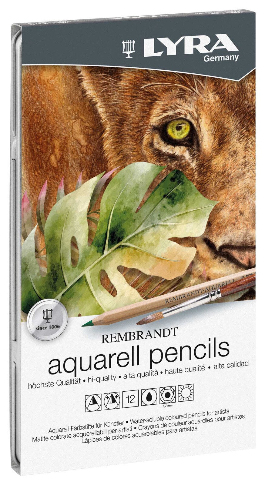 Crayon aquarelle Lyra Rembrandt Aquarell Coffret crayons aquarelle Mélange 12 pcs